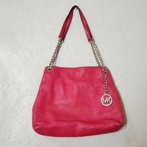 Michael Kors Jet Set Chain Shoulder Strap Pebbled Leather Purse